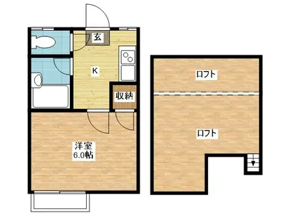 コーポエクセル(1K/2階)の間取り写真