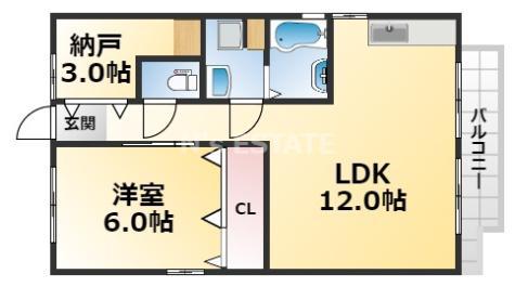 ユメノサニーハイツ(1LDK/1階)の間取り写真