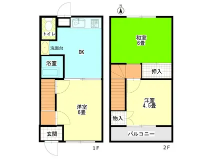 メゾン・ラ・プラージュII(3DK/1階)の間取り写真