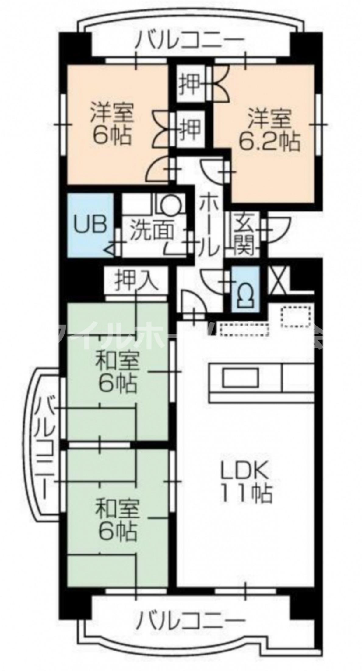 フィオーレ豊橋(4LDK/3階)の間取り写真