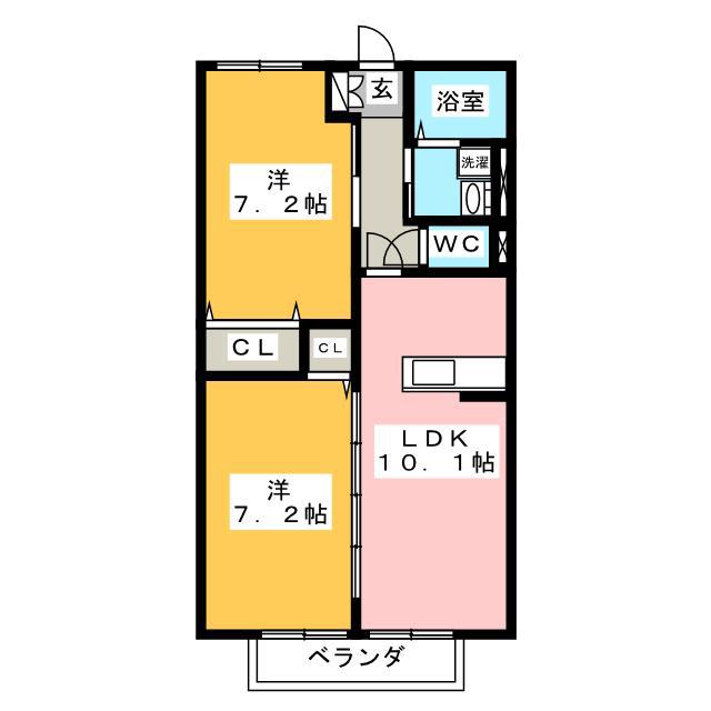 SOCIE(2LDK/2階)の間取り写真