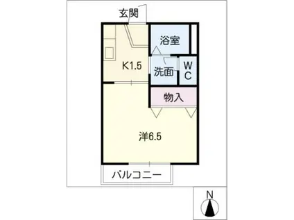 ジュネス緑ヶ丘A棟(1K/1階)の間取り写真
