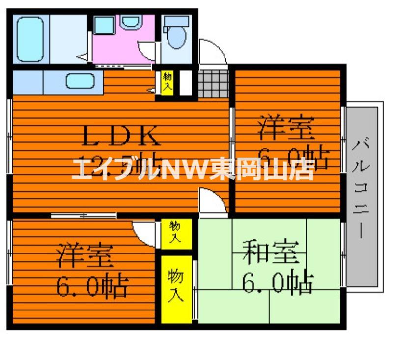 ハートフル21(3LDK/2階)の間取り写真