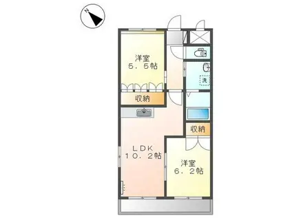 エル・フォンティーヌ(2LDK/1階)の間取り写真