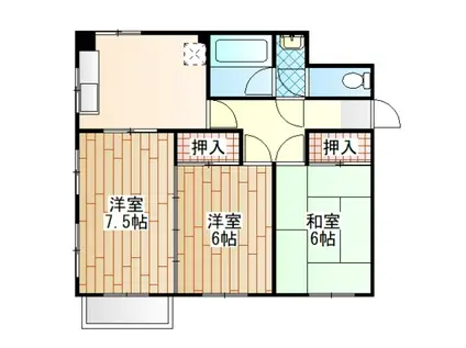 さかべいハイツ(3DK/4階)の間取り写真