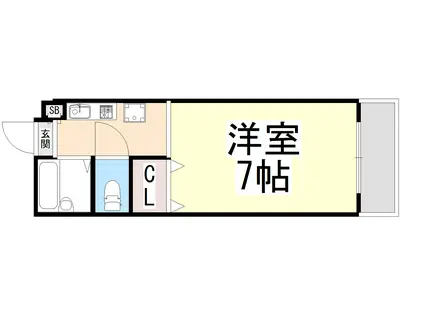 加賀山コーポ 6棟(1K/2階)の間取り写真