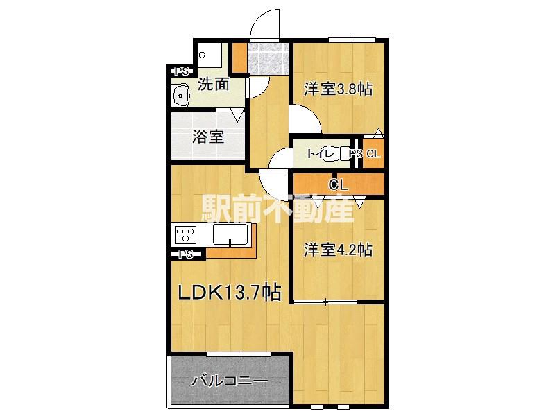 メゾンフィオーレ(2LDK/1階)の間取り写真