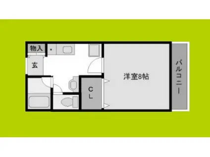 クレストK-II(1K/2階)の間取り写真