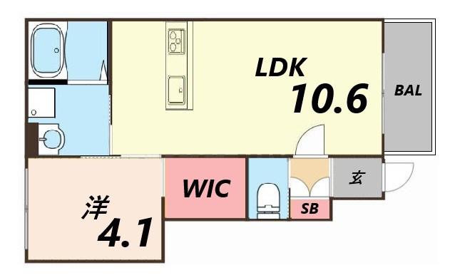 ラヴィエール(1LDK/1階)の間取り写真