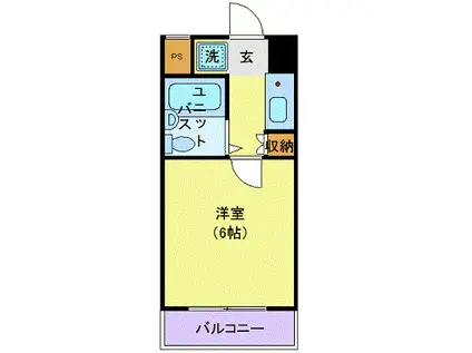 プラーズ新丸子(1K/8階)の間取り写真