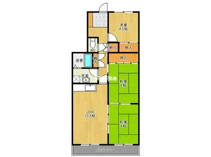 フレンドリー雅(3LDK/1階)の間取り写真
