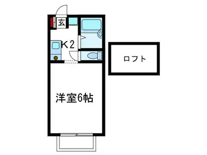 サンコート諏訪山(1K/2階)の間取り写真