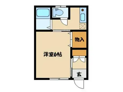鈴木コーポ(1K/2階)の間取り写真