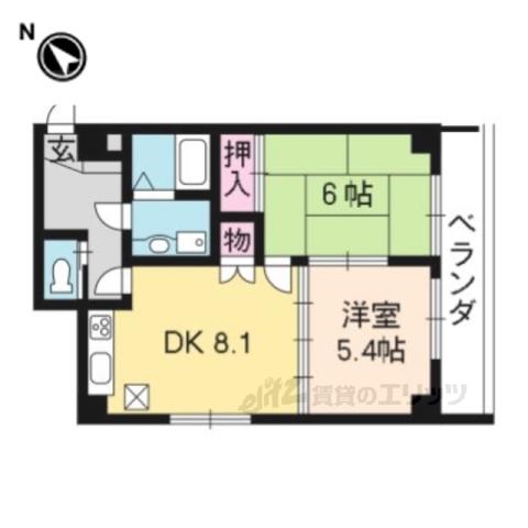 コアロード鷹ヶ峰(2DK/3階)の間取り写真