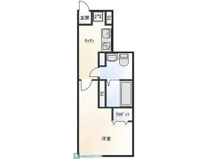 ラークティアラ(1K/1階)の間取り写真