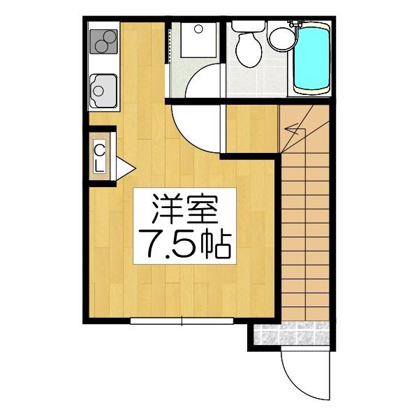 ロカ勧修(ワンルーム/2階)の間取り写真