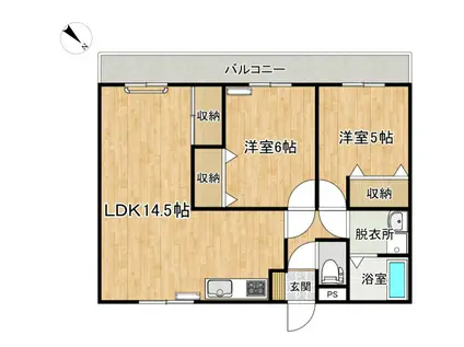カーサT&Y(2LDK/1階)の間取り写真