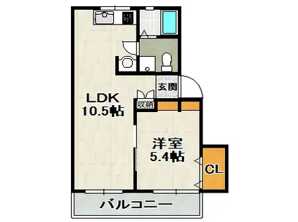 ハイツ77-I(1LDK/1階)の間取り写真