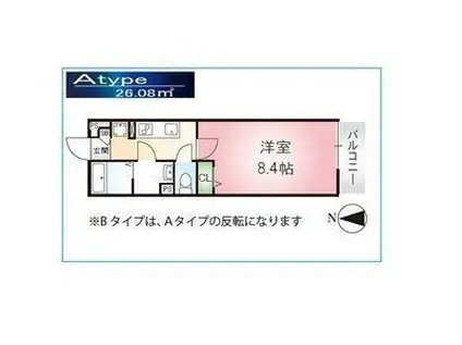 ゼオ志賀本通(1K/3階)の間取り写真