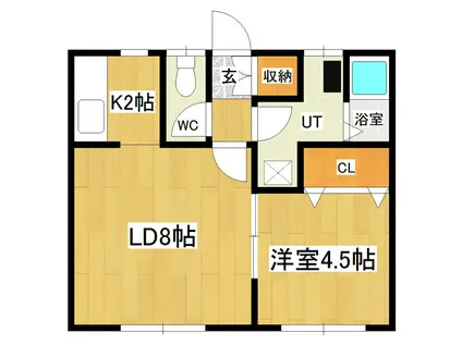 コーポたかは志美芳(1LDK/1階)の間取り写真