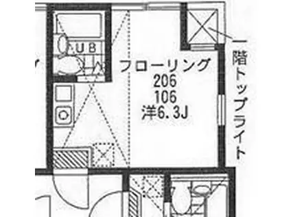 カーサフェリス8(ワンルーム/1階)の間取り写真