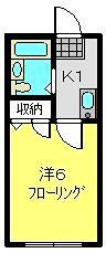 ジャーティンイトウ(1K/1階)の間取り写真