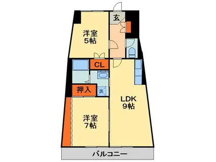 CITY COSMO 16(2LDK/3階)の間取り写真