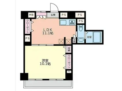 ワコー東日本橋マンション(1LDK/5階)の間取り写真