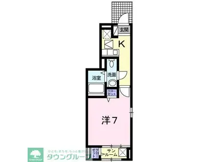 カーサ ヴェルデ(1K/1階)の間取り写真