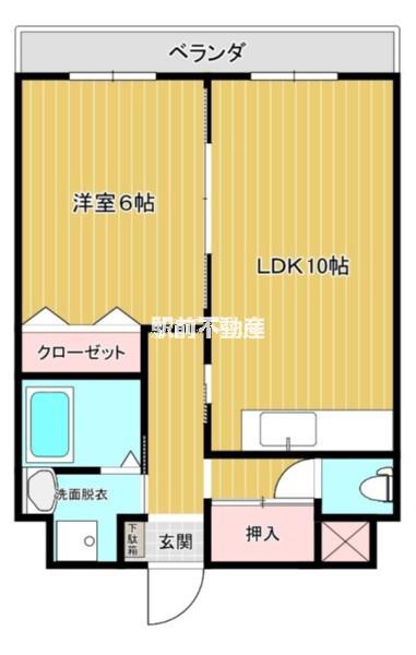 マウンテンヒル参番館(1LDK/1階)の間取り写真