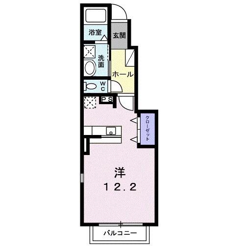 ビーネ II(ワンルーム/1階)の間取り写真