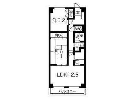 メルベーユ鎌須賀(2LDK/2階)の間取り写真
