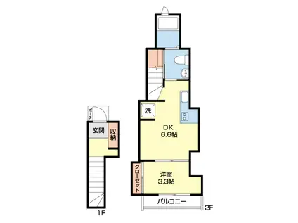 アクアソレイユ(1DK/2階)の間取り写真