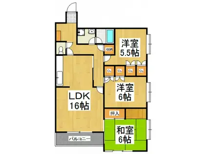 コーポ高橋(3LDK/3階)の間取り写真