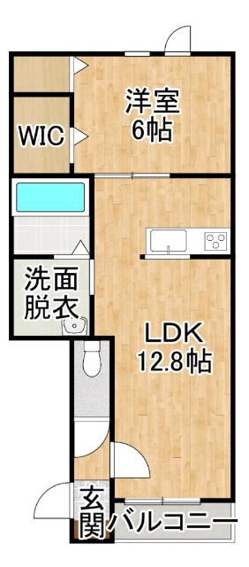 MOCA(1LDK/2階)の間取り写真