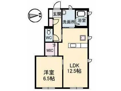 カルムハイツ(1LDK/1階)の間取り写真