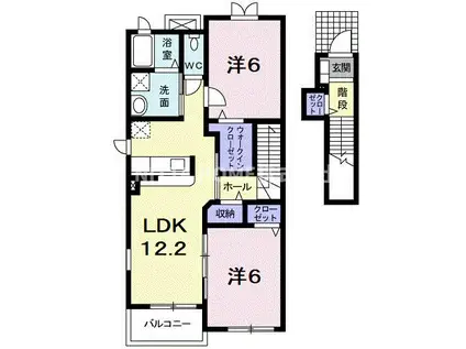 グリーン・コートI(2LDK/2階)の間取り写真