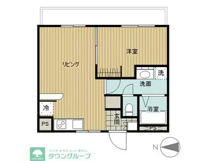 パティオ仲町(1LDK/3階)の間取り写真