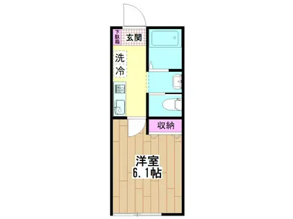 メゾンTH(1K/3階)の間取り写真