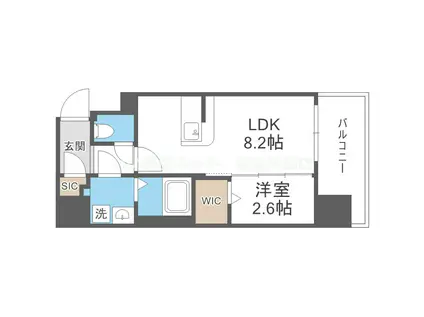 コンフォリア・リヴ南森町II(1LDK/6階)の間取り写真