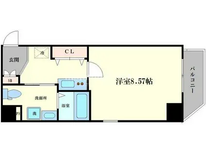 インベスト本町ウエスト(1K/7階)の間取り写真