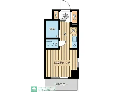 スカイヒルズ羽田(ワンルーム/6階)の間取り写真