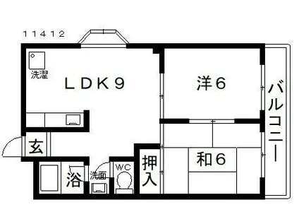 リバティーハイツ(2LDK/3階)の間取り写真