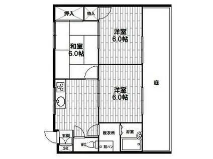サンライズ大塩(3DK/1階)の間取り写真