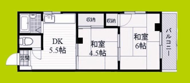 メゾン和光(2DK/4階)の間取り写真