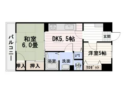 カサデエスタシオン(2DK/4階)の間取り写真