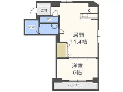 S-FORT南郷通(1LDK/4階)の間取り写真