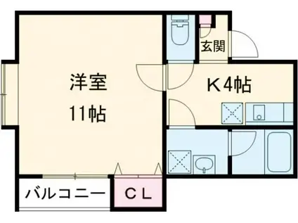 BUENA関屋堀割(1K/1階)の間取り写真