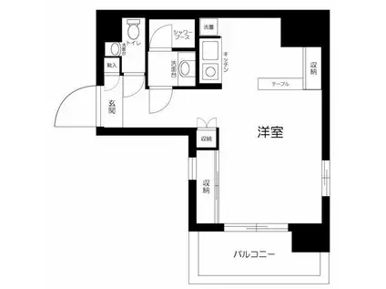 アクシア新宿御苑(ワンルーム/12階)の間取り写真