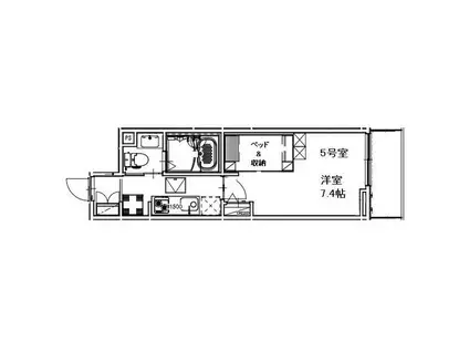 アクシーズ南浦和3丁目(1K/2階)の間取り写真